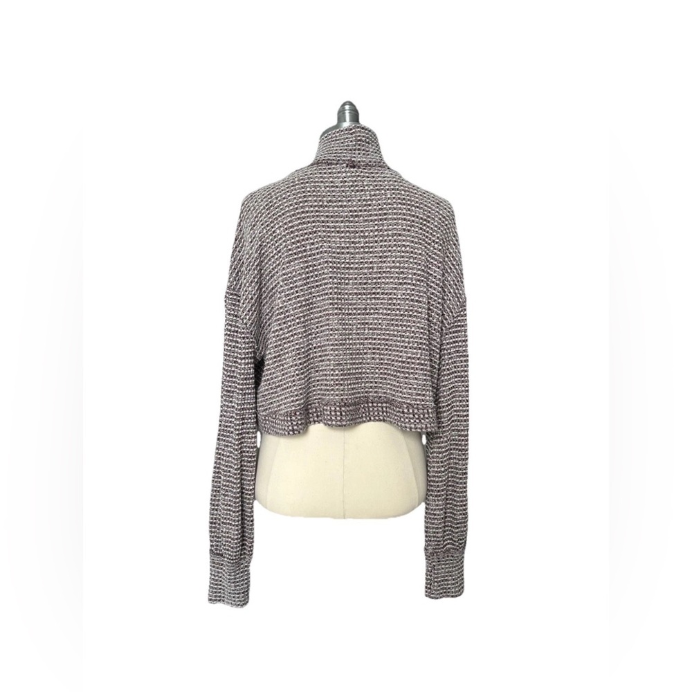 FREE PEOPLE Waffle Knit Cropped Turtleneck Long Sleeve Sweater Size Small - Picture 7 of 11